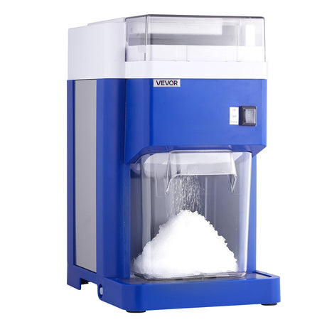 VEVOR Commercial Ice Shaver Machine, 1.91QT /1.8L Large Electric Snow Cone Machine, Fine & Fluffy with 300W Motor, Stainless Steel Blades, Shaved Ice Maker for Dessert Shop Home Party Restaurant, Blue