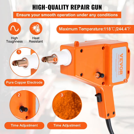 VEVOR Stud Welder Kit, 5500 Stud Welder Dent Repair Kit, 800VA Spot Welder Stud Kit, Stud Gun Dent Puller Kit with Complete Accessories, Dent Welder Repair for Auto Body Repairing