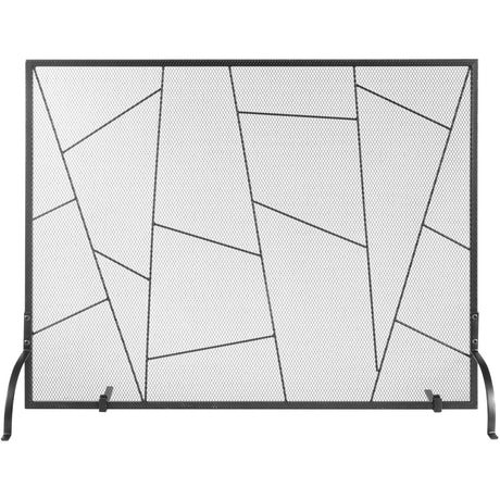 VEVOR Fireplace Screen Single Panel, Sturdy Iron Mesh Fireplace Screen, 906(L) x720(H)MM Spark Guard Cover, Simple Installation, Free Standing Fire Fence Grate for Living Room Home Decor Modern