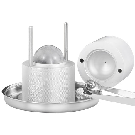VEVOR Ice Ball Press Kit, Aircraft Al Alloy Ice Press with Ice Block Mold, Large Mat, Tong, Drip Tray, One Glass, Round Ice Ball Maker 2.4