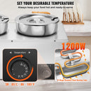 VEVOR Electric Soup Warmer, Three 7.4QT Stainless Steel Round Pot, 1200W Commercial Food Warmer, 30 - 85℃ Adjustable Temp, Bain Marie with Anti-Dry Burn and Reset Button, for Restaurant, Buffet