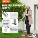 VEVOR Handrails for Outdoor Steps, 31.5in Length 2 Crossbars Stair Hand Rail Kit, Transitional Stainless Steel Railings w/ Installation Kit, Double-column Staircase Handrails for Seniors,Porch & Deck
