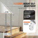VEVOR Handrails for Outdoor Steps, 31.5in Length 2 Crossbars Stair Hand Rail Kit, Transitional Stainless Steel Railings w/ Installation Kit, Double-column Staircase Handrails for Seniors,Porch & Deck
