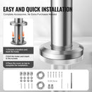 VEVOR Handrails for Outdoor Steps, 31.5in Length 2 Crossbars Stair Hand Rail Kit, Transitional Stainless Steel Railings w/ Installation Kit, Double-column Staircase Handrails for Seniors,Porch & Deck