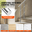 VEVOR Handrails for Outdoor Steps, 31.5in Length 2 Crossbars Stair Hand Rail Kit, Transitional Stainless Steel Railings w/ Installation Kit, Double-column Staircase Handrails for Seniors,Porch & Deck