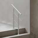 VEVOR Handrails for Outdoor Steps, 31.5in Length 2 Crossbars Stair Hand Rail Kit, Transitional Stainless Steel Railings w/ Installation Kit, Double-column Staircase Handrails for Seniors,Porch & Deck