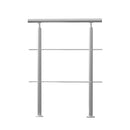 VEVOR Handrails for Outdoor Steps, 31.5in Length 2 Crossbars Stair Hand Rail Kit, Transitional Stainless Steel Railings w/ Installation Kit, Double-column Staircase Handrails for Seniors,Porch & Deck