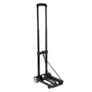 Folding Hand Truck, 49.9 kg Load Capacity, Collapsible Luggage Cart with 2 Wheels & 1 Elastic Rope, Utility Dolly Platform Cart for Airport Travel Furniture Luggage Office Moving, Black