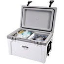 Insulated Portable Cooler, 49 L, Holds 50 Cans, Ice Retention Hard Cooler with Heavy Duty Handle, Ice Chest Lunch Box for Camping, Beach, Picnic, Travel, Outdoor, Keeps Ice for up to 6 Days