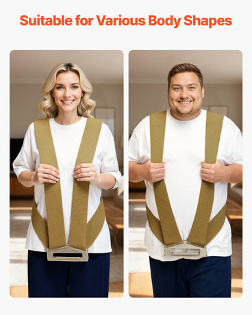 VEVOR Moving Straps, Supports up to 453.6 kg, 2-Person Lifting and Moving System with 2 Harness Straps & 1 Load-bearing Strap, Adjustable Lifting Shoulder Straps Move Furniture Appliances Mattresses