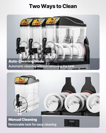 Commercial Frozen Drink Maker, 15Lx3 Triple Tank Slushy Machine, 180 Cups Stainless Steel Margarita Smoothie Frozen Drink Machine, Slushie Maker for Home Party Restaurants Cafe Bars