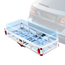 VEVOR 49.4 x 22.4 x 7.1 in Hitch Cargo Carrier, 500lb Capacity Trailer Hitch Mount Aluminum Cargo Basket, Luggage Carrier Rack Fits 2" Hitch Receiver for SUV Truck Pickup Camping