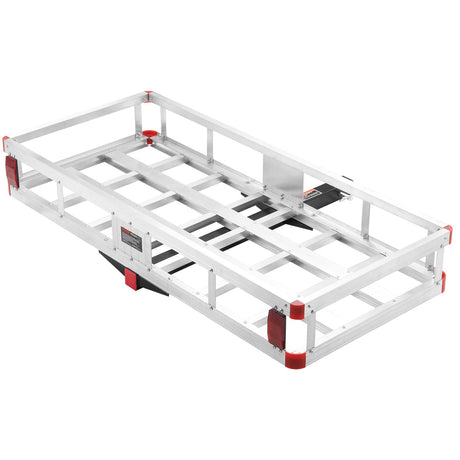 VEVOR 49.4 x 22.4 x 7.1 in Hitch Cargo Carrier, 500lb Capacity Trailer Hitch Mount Aluminum Cargo Basket, Luggage Carrier Rack Fits 2