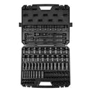 3/8" Drive Impact Socket Set, 90 Piece Socket Set SAE 1/4"-3/4" and Metric 6-19mm, 6 Point Cr-Mo Alloy Steel for Auto Repair, Includes Extension Bars Universal Joint Adapter Lock Storage Case