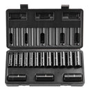 3/8" Drive Impact Socket Set, 15 Piece Deep Socket Set Metric 8-22mm, 6 Point Cr-Mo Alloy Steel for Auto Repair, Easy-to-Read Size Markings, Rugged Construction, Includes Storage Case