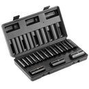 3/8" Drive Impact Socket Set, 15 Piece Deep Socket Set Metric 8-22mm, 6 Point Cr-Mo Alloy Steel for Auto Repair, Easy-to-Read Size Markings, Rugged Construction, Includes Storage Case