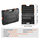 Impact Sockets Set 130PCS 6-Point 3/8" & 1/2" Drive Bit Ratchet Tool Kit