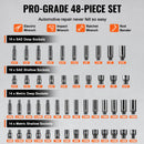 Impact Sockets Set 48pcs 6-Point 1/4" Drive Bit Ratchet Tool Kit Case