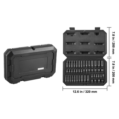 Impact Sockets Set 48pcs 6-Point 1/4