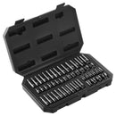 Impact Sockets Set 48pcs 6-Point 1/4" Drive Bit Ratchet Tool Kit Case