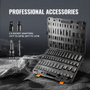 Impact Sockets Set 59pcs 6-Point 3/8" & 1/2" Drive Bit Ratchet Tool Kit