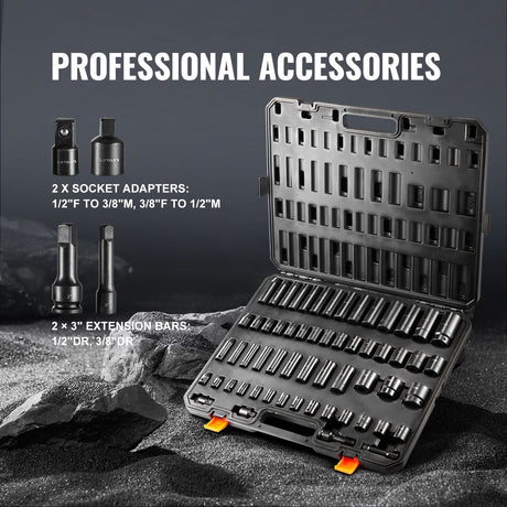 Impact Sockets Set 59pcs 6-Point 3/8