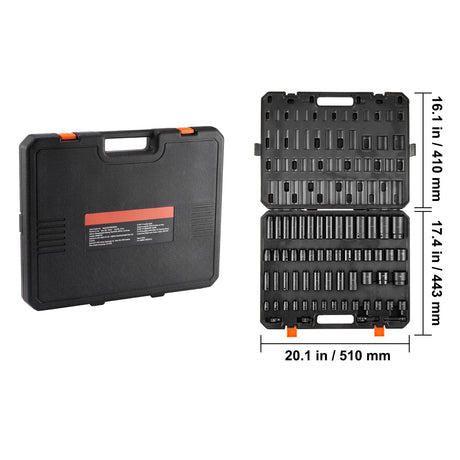 Impact Sockets Set 59pcs 6-Point 3/8