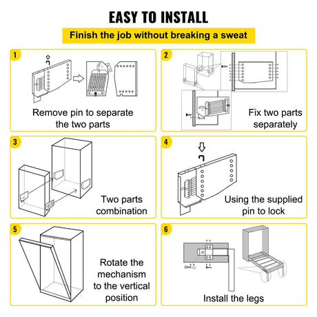 Murphy Mounting Wall Springs Mechanism, Heavy Duty Support Hardware DIY Kit, Bed Springs Mechanism Ideal for King Queen Bed (Vertical), White
