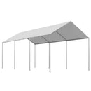 Carport Replacement Canopy, 6 x 3 m Potable Garage Tent Top Tarp, UV-Resistant & Waterproof Car Shelter Tarp, Heavy Duty Car Port Cover with Ball Buggees, Grey, Frame Not Included