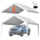 Carport Replacement Canopy, 6 x 3.6 m Potable Garage Tent Top Tarp, UV-Resistant & Waterproof Car Shelter Tarp, Heavy Duty Car Port Cover with Ball Buggees, White, Frame Not Included