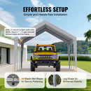Carport Replacement Canopy Cover 12 x 20 ft, Garage Top Tent Shelter Tarp Heavy-Duty Waterproof & UV Protected, Easy Installation with Ball Bungees,Grey (Only Top Cover, Frame Not Include)