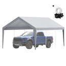 Carport Replacement Canopy Cover 12 x 20 ft, Garage Top Tent Shelter Tarp Heavy-Duty Waterproof & UV Protected, Easy Installation with Ball Bungees,Grey (Only Top Cover, Frame Not Include)