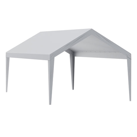 Carport Replacement Canopy Cover 12 x 20 ft, Garage Top Tent Shelter Tarp Heavy-Duty Waterproof & UV Protected, Easy Installation with Ball Bungees,Grey (Only Top Cover, Frame Not Include)