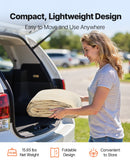 Carport Replacement Canopy, 6 x 3.6 m Potable Garage Tent Top Tarp, UV-Resistant & Waterproof Car Shelter Tarp, Heavy Duty Car Port Cover with Ball Buggees, Beige, Frame Not Included