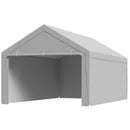 Carport Replacement Canopy, 6 x 4 m Potable Garage Tent Top Tarp with Sidewalls, UV-Resistant & Waterproof, Heavy Duty Car Shelter Tarp with Ball Buggees, Grey, Frame Not Included