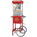Popcorn Popper Machine with Cart Popcorn Maker 850W 8 Oz 48 Cups Red