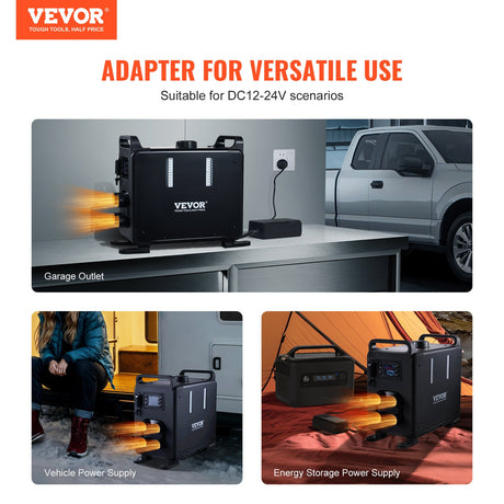 VEVOR 8KW Diesel Heater, 12V/24V All in One Diesel Air Heater, Bluetooth APP Control, Remote Control and Display Screen, CO Alarm, Fast Heating Vertical Portable Diesel Heater for Vehicles, Garage