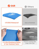 4 Bow Bimini Top Replacement Cover, 2440 mm Long, Durable 600D Marine Grade Waterproof Sun Shade Boat Canopy with Storage Boot, Easy Install Zipper Sleeve Awning, 2464-2616 mm W, Blue (No Frame)