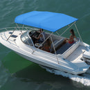 4 Bow Bimini Top Replacement Cover, 2440 mm Long, Durable 600D Marine Grade Waterproof Sun Shade Boat Canopy with Storage Boot, Easy Install Zipper Sleeve Awning, 2464-2616 mm W, Blue (No Frame)