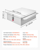 VEVOR Truck Bed Tool Box, Heavy Duty Aluminum Tool Box with Diamond Plate, Storage Toolbox Chest Organizer Supports up to 100 kg, Ideal for Pickup, Truck Bed, RV, Trailer, 770 x 610 x 230 mm, Silver