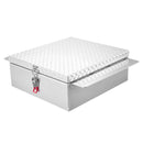 VEVOR Truck Bed Tool Box, Heavy Duty Aluminum Tool Box with Diamond Plate, Storage Toolbox Chest Organizer Supports up to 100 kg, Ideal for Pickup, Truck Bed, RV, Trailer, 770 x 610 x 230 mm, Silver