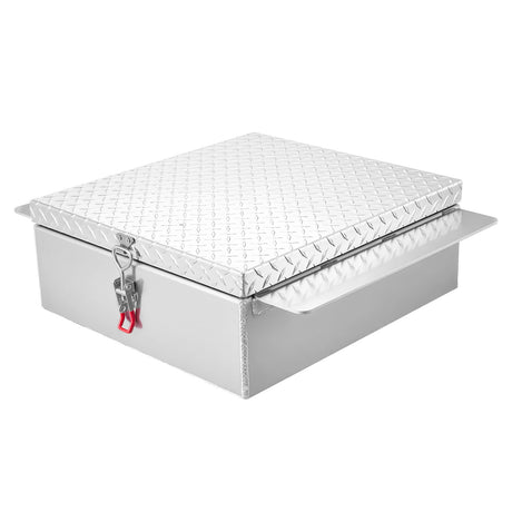 VEVOR Truck Bed Tool Box, Heavy Duty Aluminum Tool Box with Diamond Plate, Storage Toolbox Chest Organizer Supports up to 100 kg, Ideal for Pickup, Truck Bed, RV, Trailer, 770 x 610 x 230 mm, Silver
