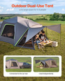 SUV Tent for Camping, 10FT L x 10FT W, Waterproof PU2000mm Spacious Double Layer Design for 5-8 Person, SUV Camping Tent with Shade Awning and Mesh Windows, Includes Rainfly and Storage Bag