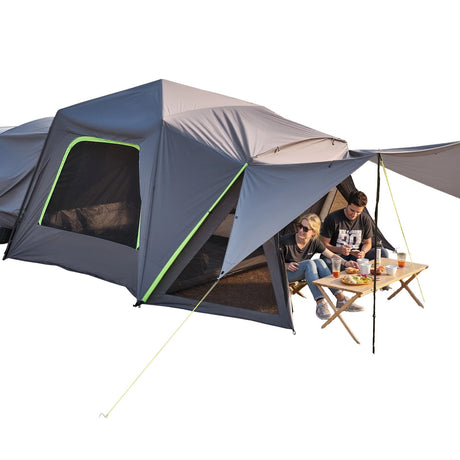 SUV Tent for Camping, 10FT L x 10FT W, Waterproof PU2000mm Spacious Double Layer Design for 5-8 Person, SUV Camping Tent with Shade Awning and Mesh Windows, Includes Rainfly and Storage Bag