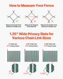 VEVOR Bottom Locking Privacy Slats, Single-Wall Vertical Bottom-Locking Slats for Chain-Link Fence, High-Density HDPE Chain Link Slats Ideally Fit 1.2 m High Fence for Garden Farm Sports Field(Green)