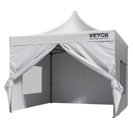 Pop Up Canopy Tent Outdoor Gazebo Tent 10x10FT with Sidewalls & Bag White