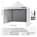 Pop Up Canopy Tent Outdoor Gazebo Tent 10x10FT with Sidewalls & Bag White