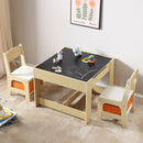 Kids Table and Chair Set Wooden Activity Table with Storage Space & Boxes