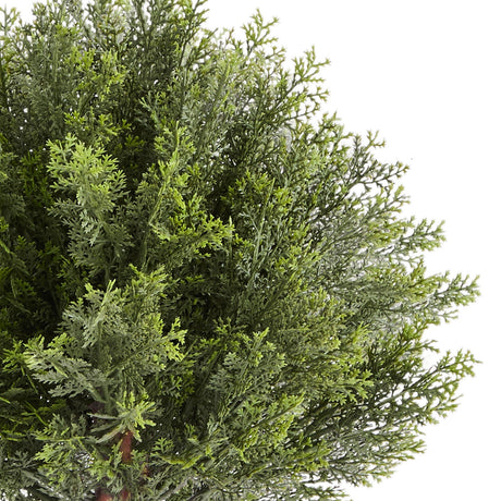 VEVOR Artificial Topiary Cypress Trees with Ground Spike, 2 Set 406mm Faux Shrubs & Bushes Potted Plants, Fake Silk Tree Look Real for Decor Front Porch Outdoor Indoor Patio Garden Balcony Backyard