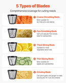 Electric Cheese Grater Salad Maker, 200W Salad Shooter, Electric Vegetable Slicer Shredder Chopper for Fruits with 5 Attachments, Stainless Steel Food Cutter for Vegetables, and Cheeses